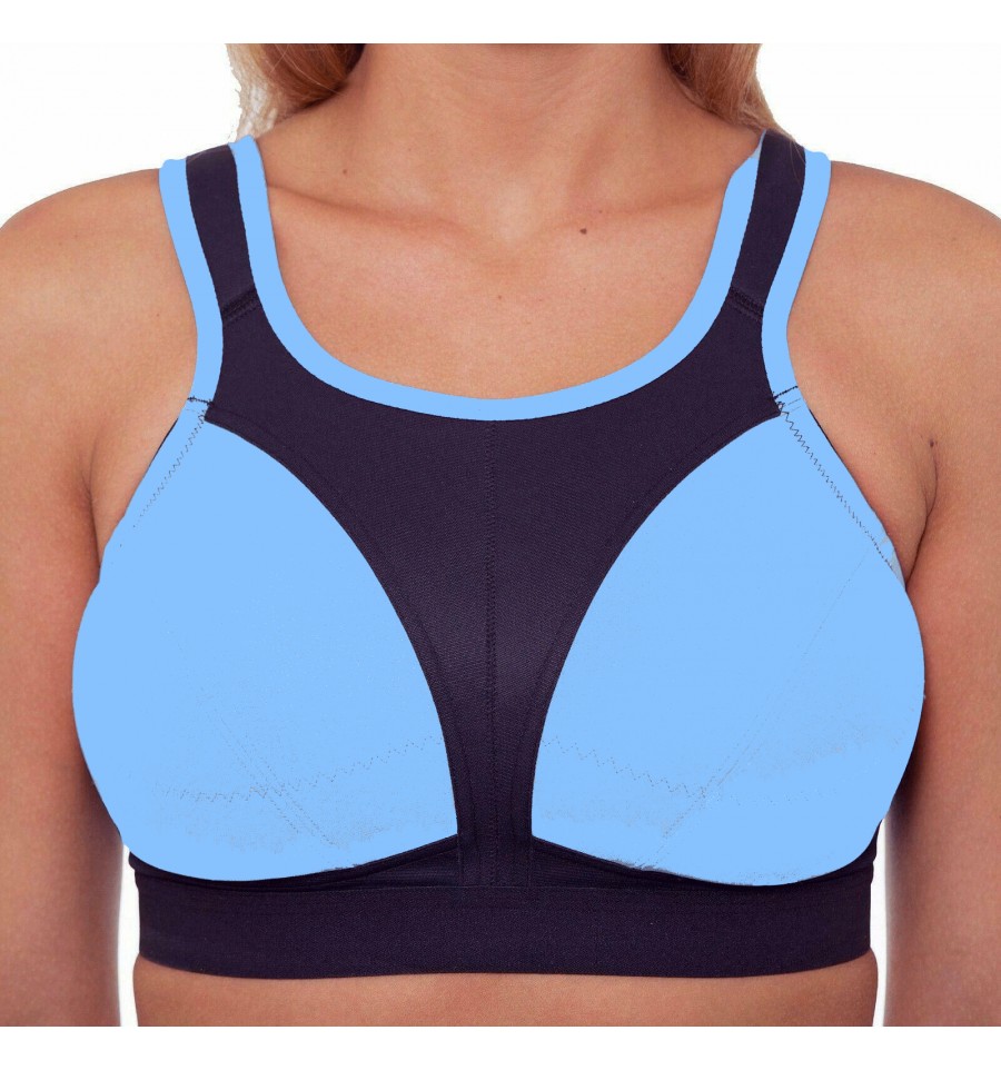 Womens High Zip Front Fastening Sports Bra Medium to High Impact Wired Plus  Size 