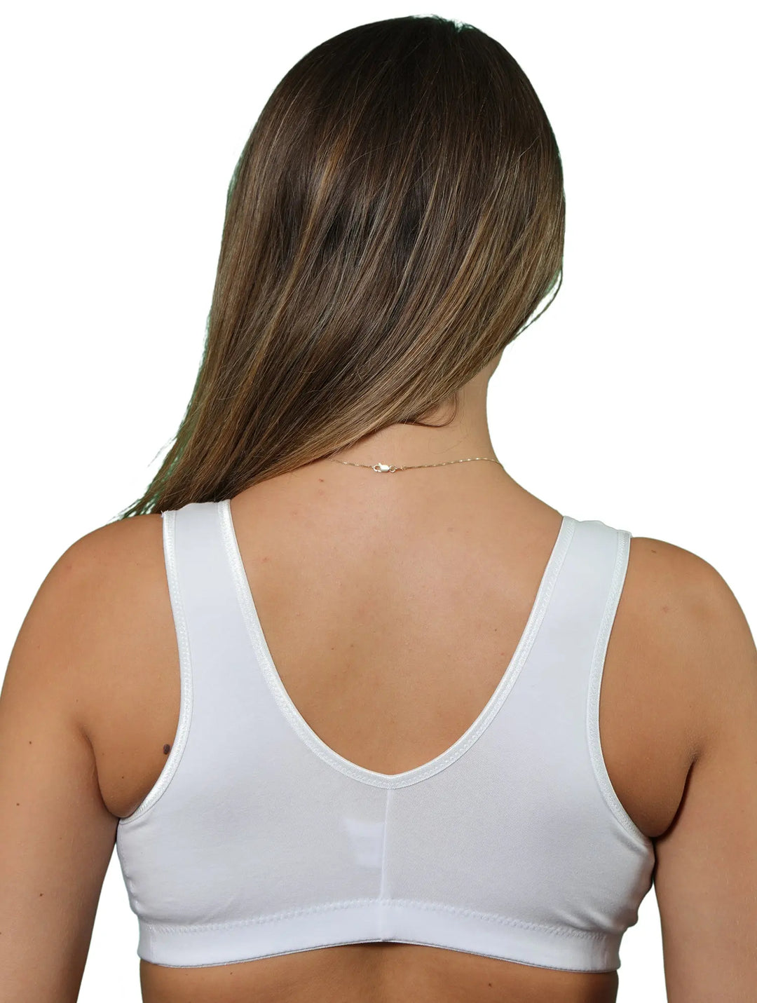 Gemm Velcro Front Fastening Bra White