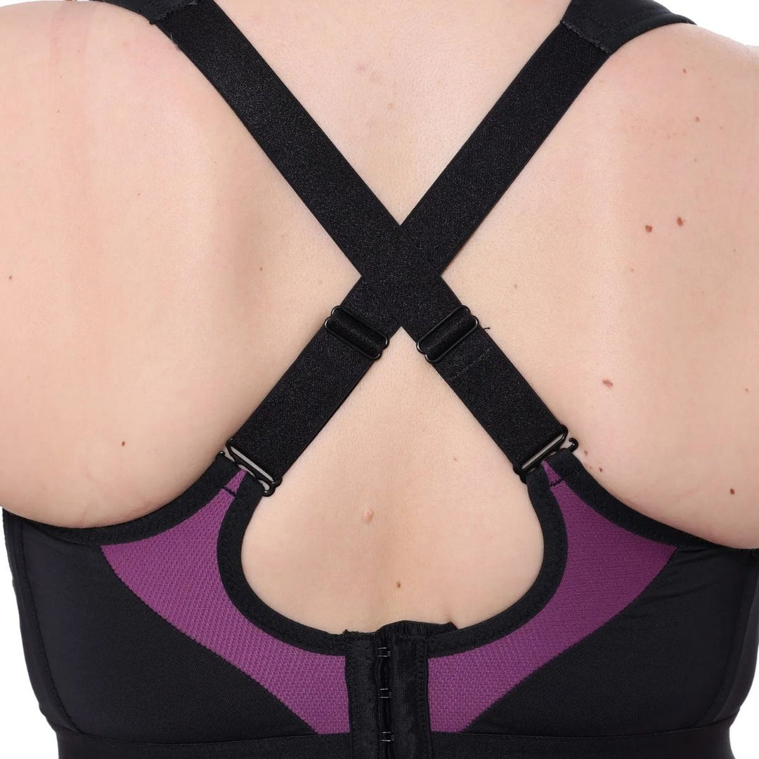 High-Impact Wireless Multiway Sports Bra – Black Purple