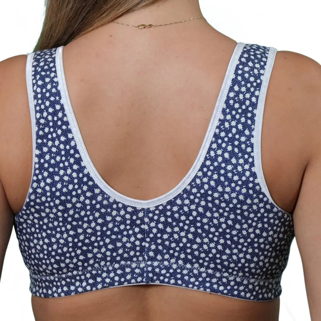 Gemm Front Fastening Cotton Bra Blue - Orchid Fashion Boutique