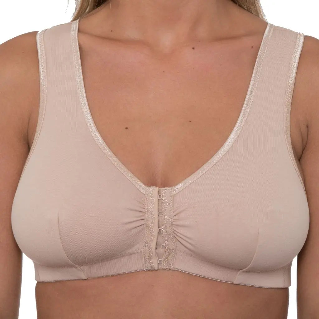 Classic Nude Gemm front-fastening cotton comfort bra