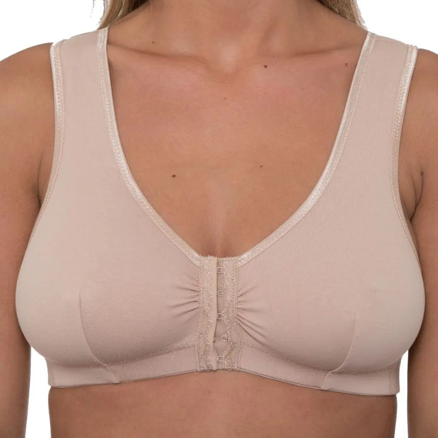 Gemm Front Fastening Cotton Bra Nude - Orchid Fashion Boutique