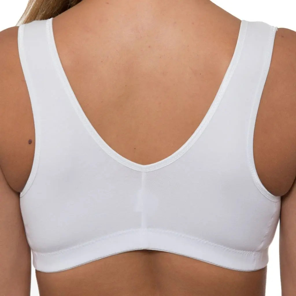 Gemm Velcro Front Fastening Cotton Bra White - Orchid Fashion Boutique