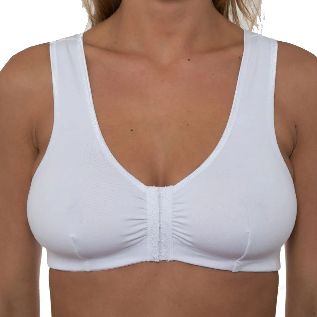 Gemm Front Fastening Cotton Bra White - Orchid Fashion Boutique