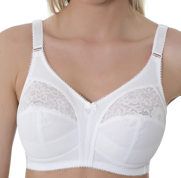 gemm white lace full cup bra