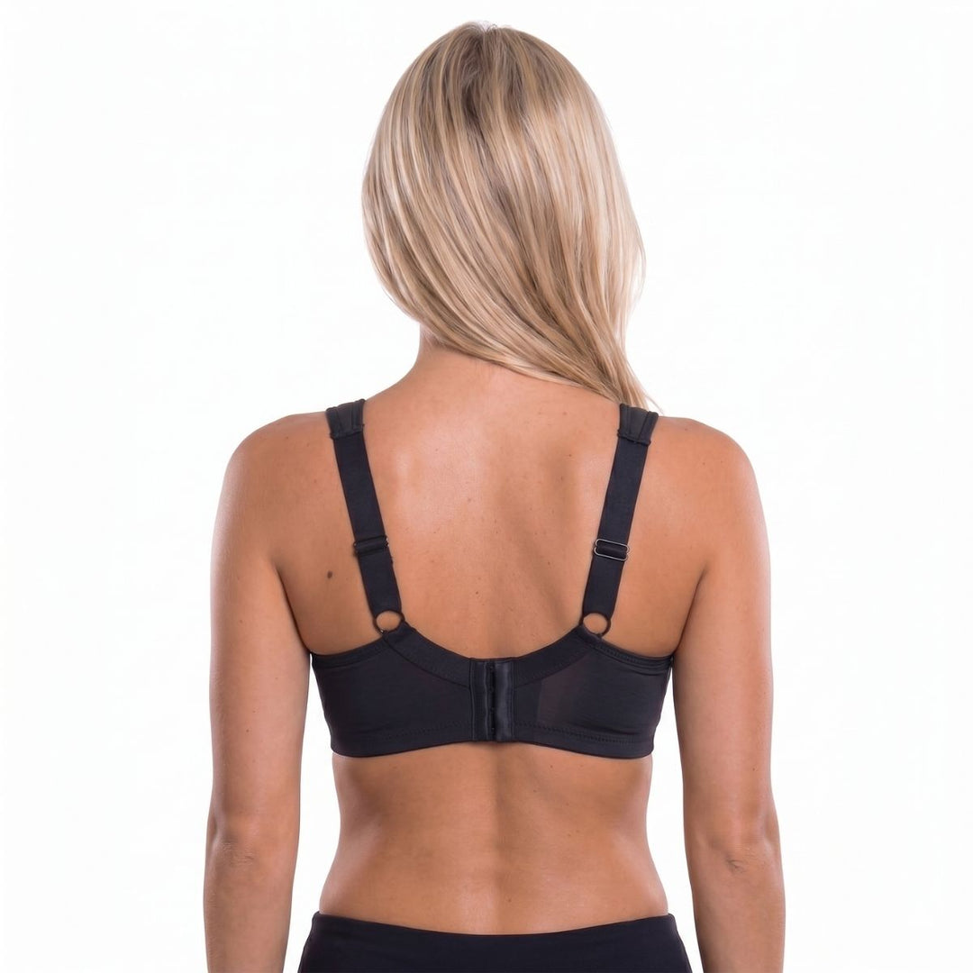 High-Impact Non-Wired Sports Bra – Black Blue
