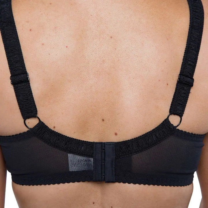 Gemm Full Cup Underwired Lace Bra Black Turquoise - Orchid Fashion Boutique