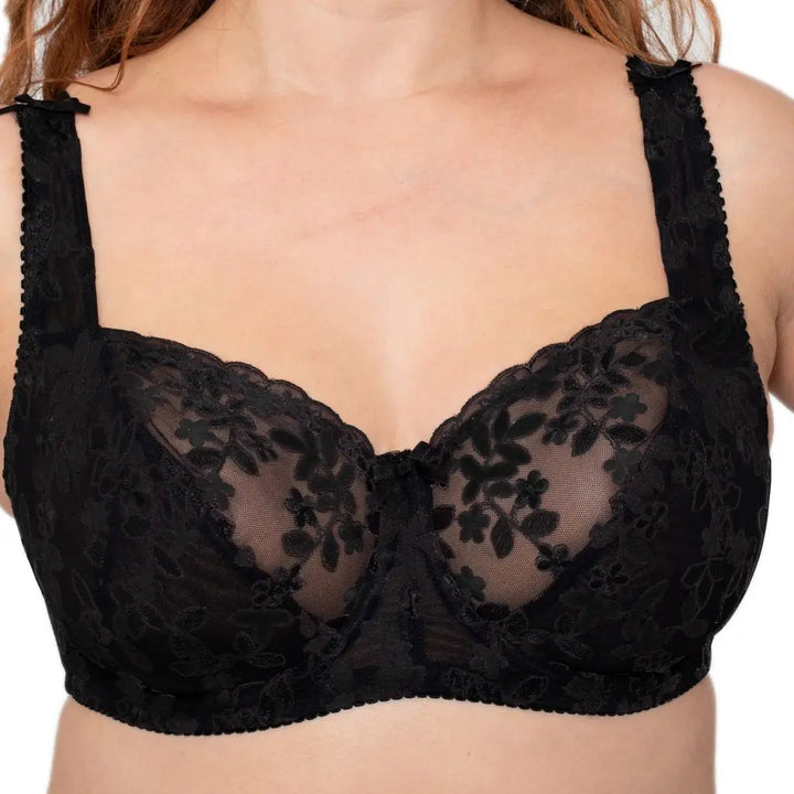 Gemm Full Cup Underwired Lace Bra Black - Orchid Fashion Boutique