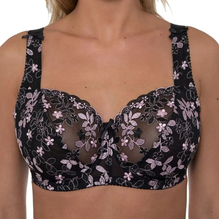 Gemm Full Cup Underwired Lace Bra Black Pink - Orchid Fashion Boutique